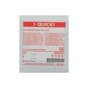 Quick niet verklevend kompres 7,5 x 7,5 cm (1/16)