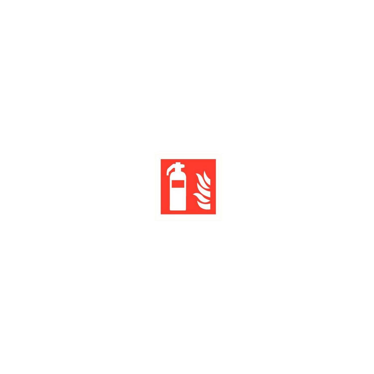 Pictogram bord Brandblusser met vlam 200x200mm