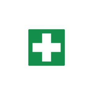 Pictogram sticker EHBO kruis groen/wit 100 x 100 mm