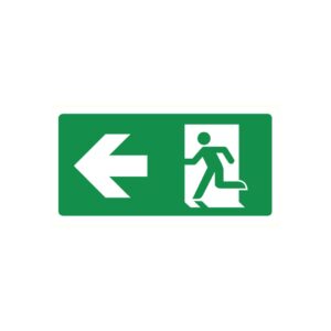 Pictogram bord Nooduitgang links 150 x 300 mm