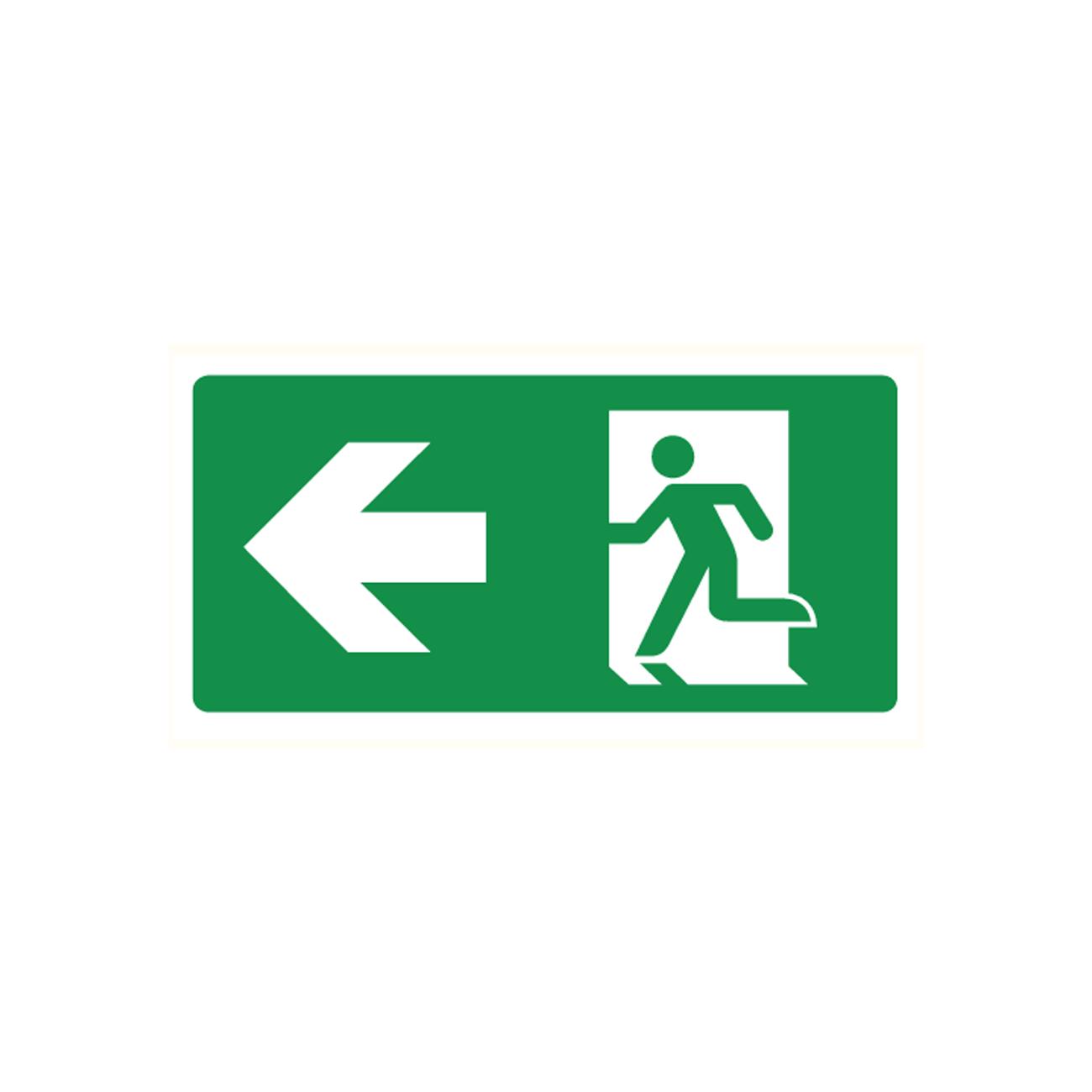 Pictogram bord Nooduitgang links 150 x 300 mm