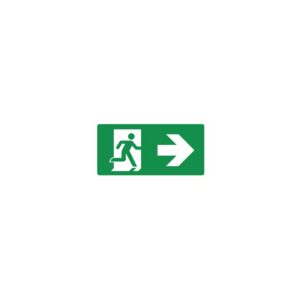 Pictogram bord Nooduitgang rechts 150 x 300 mm