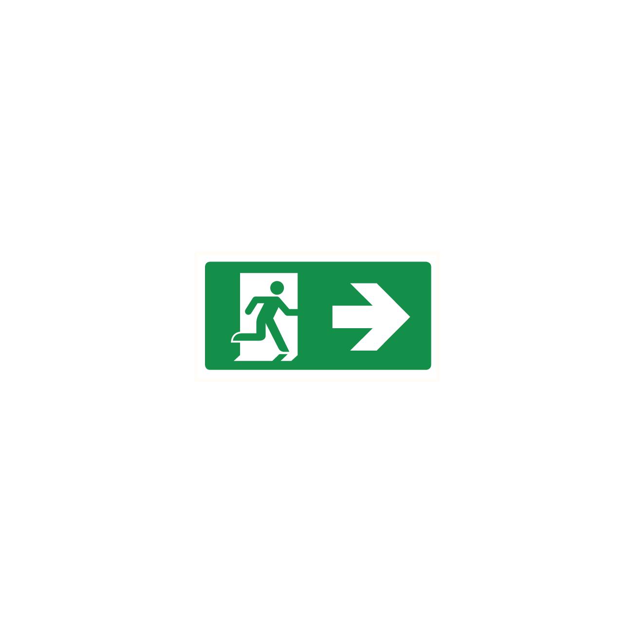 Pictogram bord Nooduitgang rechts 150 x 300 mm