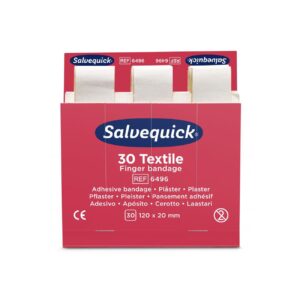 Salvequick textiel vingerpleisters navulling (doos)