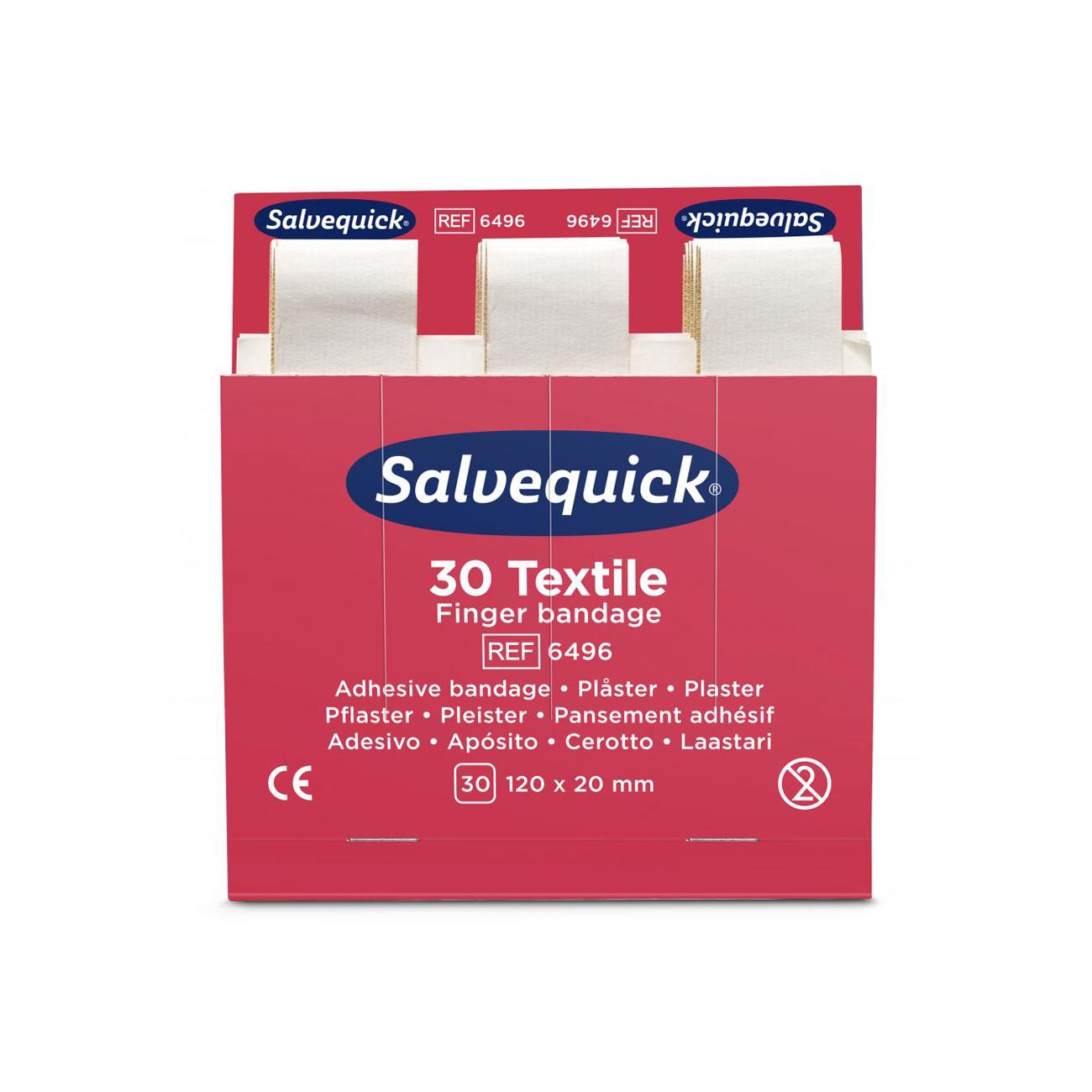 Salvequick textiel vingerpleisters navulling (doos)
